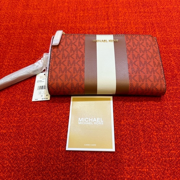 ❤️❤️❤️Authentic Michaelkors Jet Set Travel Signature Logo Smartphone Wallet❤️❤️ - Picture 9 of 10